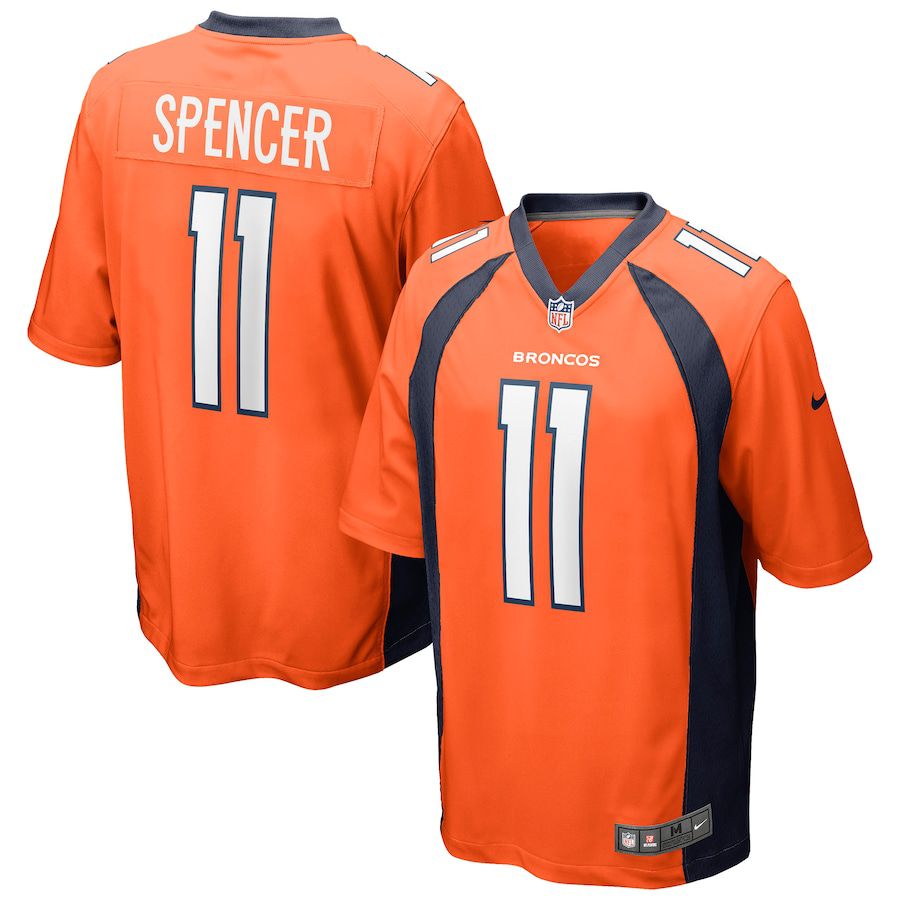Men Denver Broncos #11 Diontae Spencer Nike Orange Game NFL Jersey